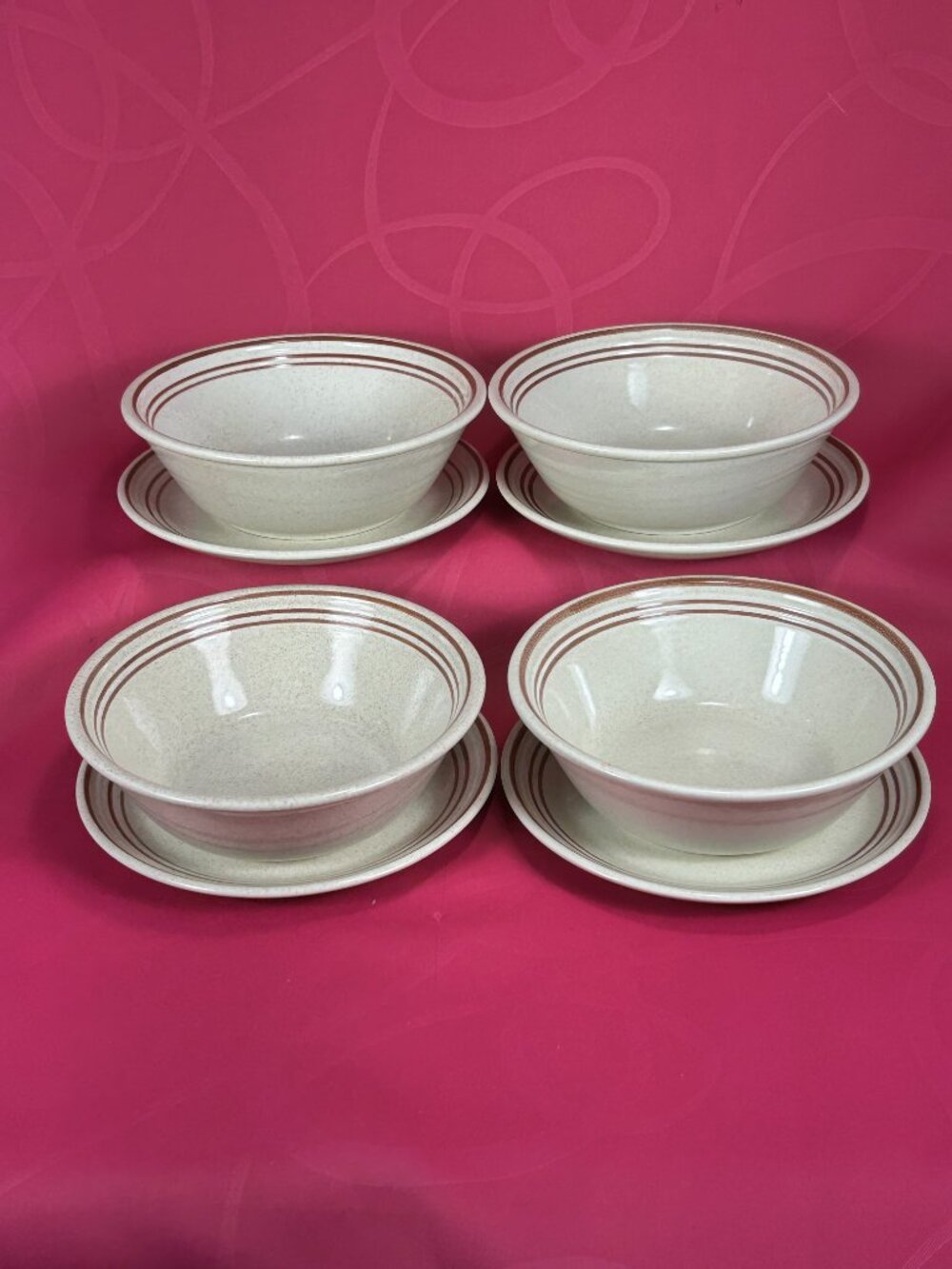 Royal Doulton UK LS1036 Nutmeg Lambethware cereal bowl & bread plate 4 each